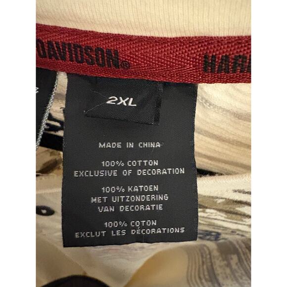 Vintage Harley Davidson Short Sleeve Shirt 2XL Henley V-Twin Power Cotton FLAW - Picture 8 of 11